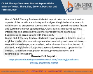 CAR-T Therapy Treatment Market  report
