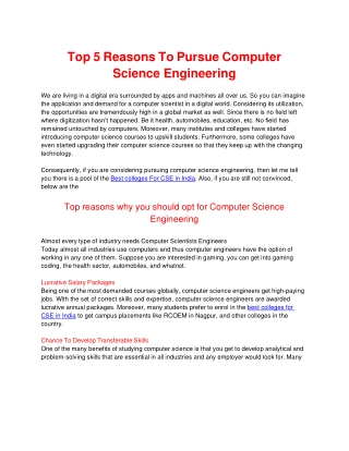 Why you should pursue Computer Science