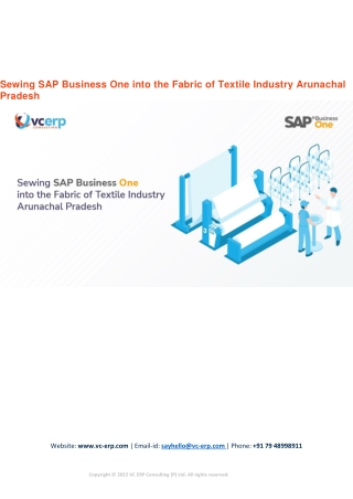 Sewing SAP Business One into the Fabric of Textile Industry Arunachal Pradesh