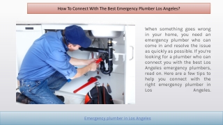 How To Connect With The Best Emergency Plumber Los Angeles (1)