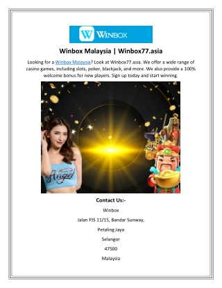 Winbox Malaysia  Winbox77.asia