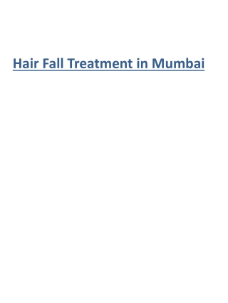 Hair Fall Treatment in Mumbai