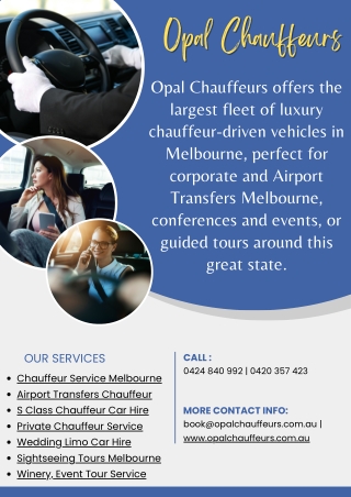 Opal Chauffeur Services & Airport Transfers Melbourne