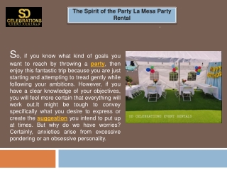 Party rentals equipment in san diego