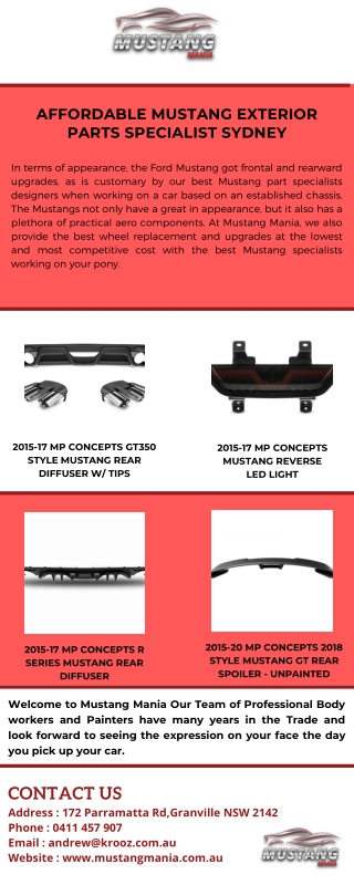 Affordable Mustang Exterior Parts