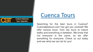 Cuenca Tours  Cuencabestours.com