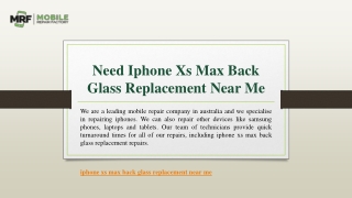 Need Iphone Xs Max Back Glass Replacement Near Me | Mobilerepairfactory.com.au