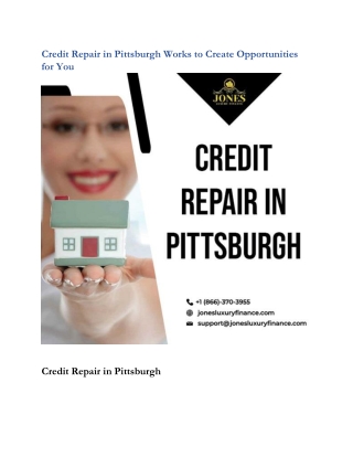 Credit Repair in Pittsburgh Works to Create Opportunities for You