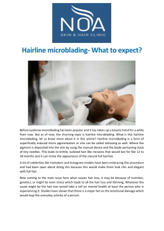 Hairline microblading- What to expect