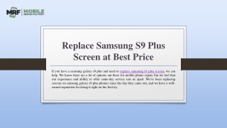 Replace Samsung S9 Plus Screen at Best Price | Mobilerepairfactory.com.au