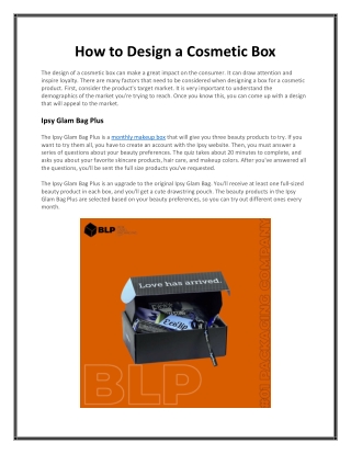 How to Design a Cosmetic Box wholesale
