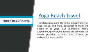 Yoga Beach Towel  Trulydecorative.com