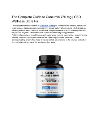 The Complete Guide to Curcumin 750 mg _ CBD Wellness Store Pa