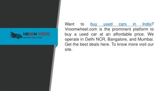 Buy Used Cars in India  Vroomwheel.com