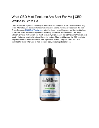 What CBD Mint Tinctures Are Best For Me _ CBD Wellness Store Pa