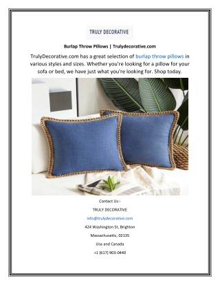 Burlap Throw Pillows  Trulydecorative.com