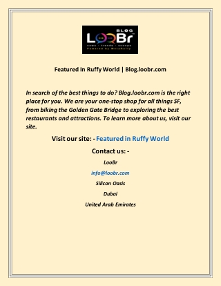 Featured In Ruffy World  Blog loobr com