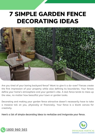 7 Simple Garden Fence Decorating Ideas