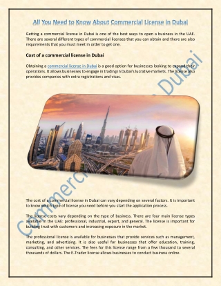 All You Need to Know About Commercial License in Dubai