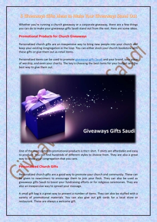 5 Giveaways Gifts Ideas to Make Your Giveaways Stand Out