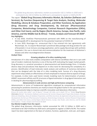 The drug discovery informatics
