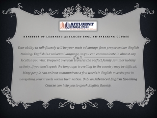 Benefits of learning Advanced English-Speaking Course