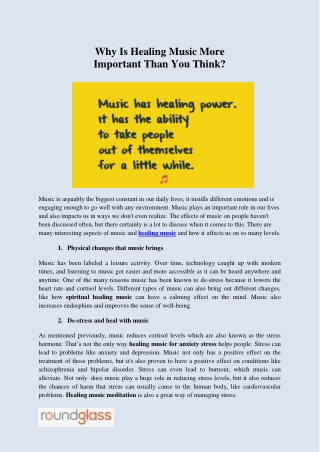 Why is healing music more important than you think