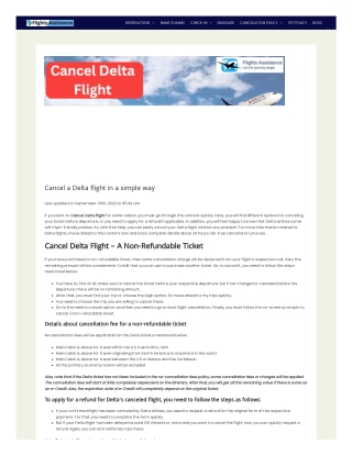 Cancel a Delta flight in a simple way