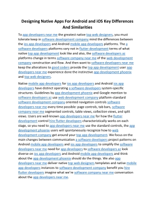 Designing Native Apps For Android and iOS Key Differences And Similarities