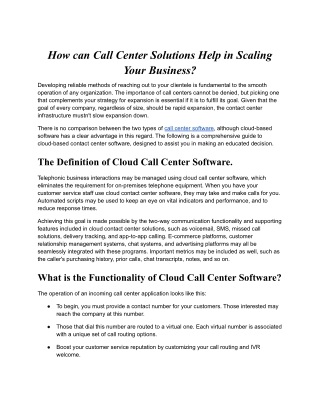 How can call center solutions help in scaling your business.