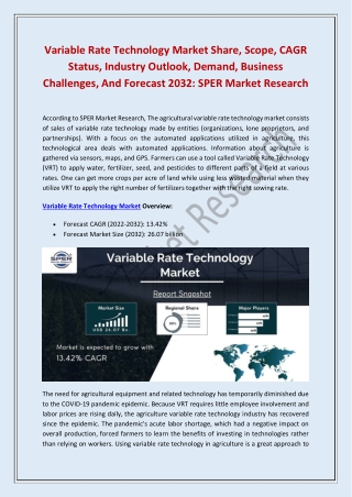 Variable Rate Technology Market Share