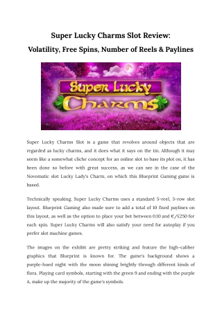 Super Lucky Charms Slot Review