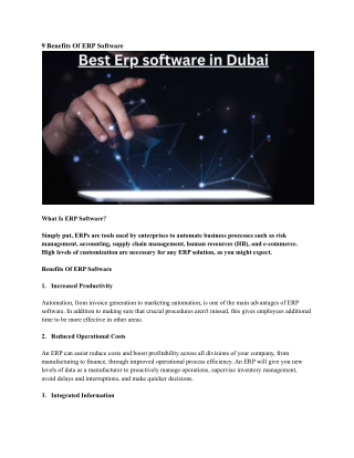Best Erp software in Dubai