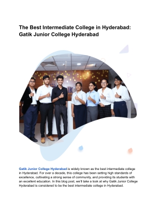 Gatik Junior College Hyderabad | CLAT Coaching Hyderabad