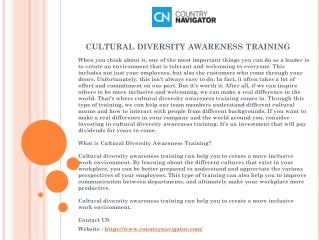 cultural diversity awareness training