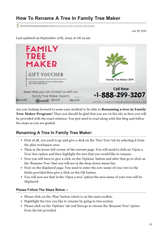 How To Rename A Tree In Family Tree Maker