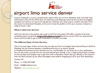 airport limo service denver