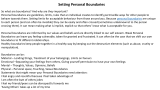 Setting Personal Boundaries