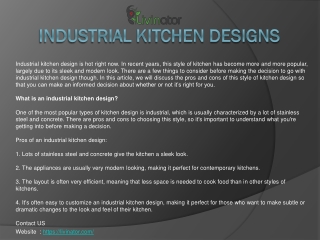 Industrial Kitchen Designs