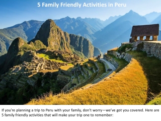 5 Family Friendly Activities in Peru
