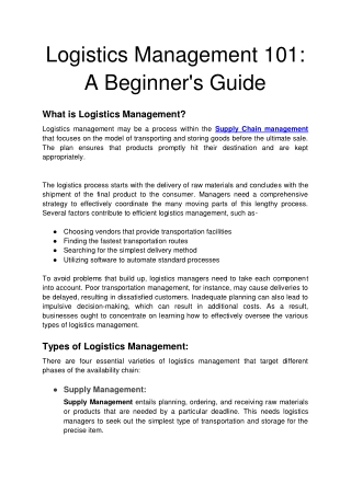 logistics-management-101-a-beginner-'s-guide