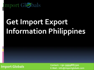 Get Import Export Information Philippines