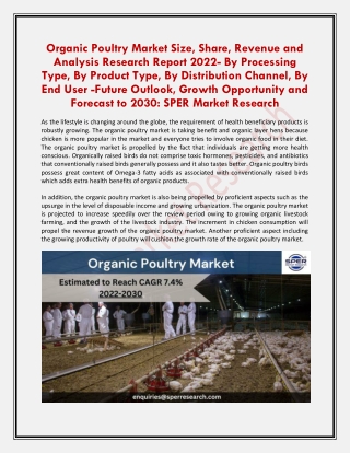 Organic Poultry Market Size, Share, Revenue and Analysis Research Report 2022