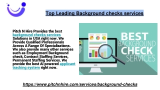 Top Leading Background Checks Services