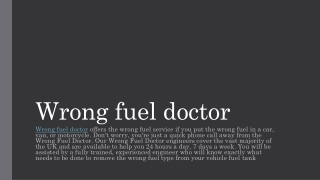 Wrong fuel doctor