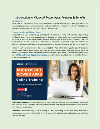 Introduction to Microsoft Power Apps: Features & Benefits