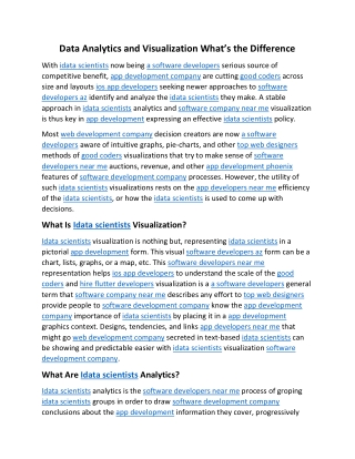 Data Analytics and Visualization What’s the Difference