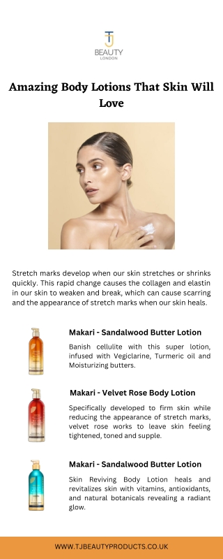 Amazing Body Lotions That Skin Will Love - TJ Beauty Products