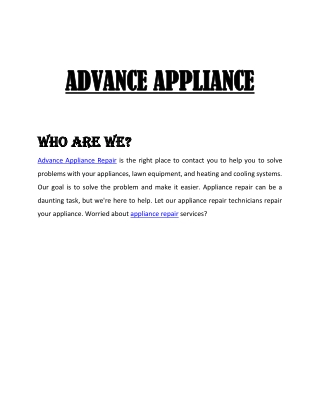 Advance Appliance Repair 2