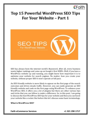 Top 15 Powerful WordPress SEO Tips For Your Website – Part 1